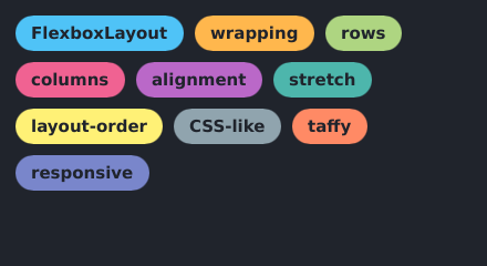 Tags wrapping over multiple lines in a FlexboxLayout